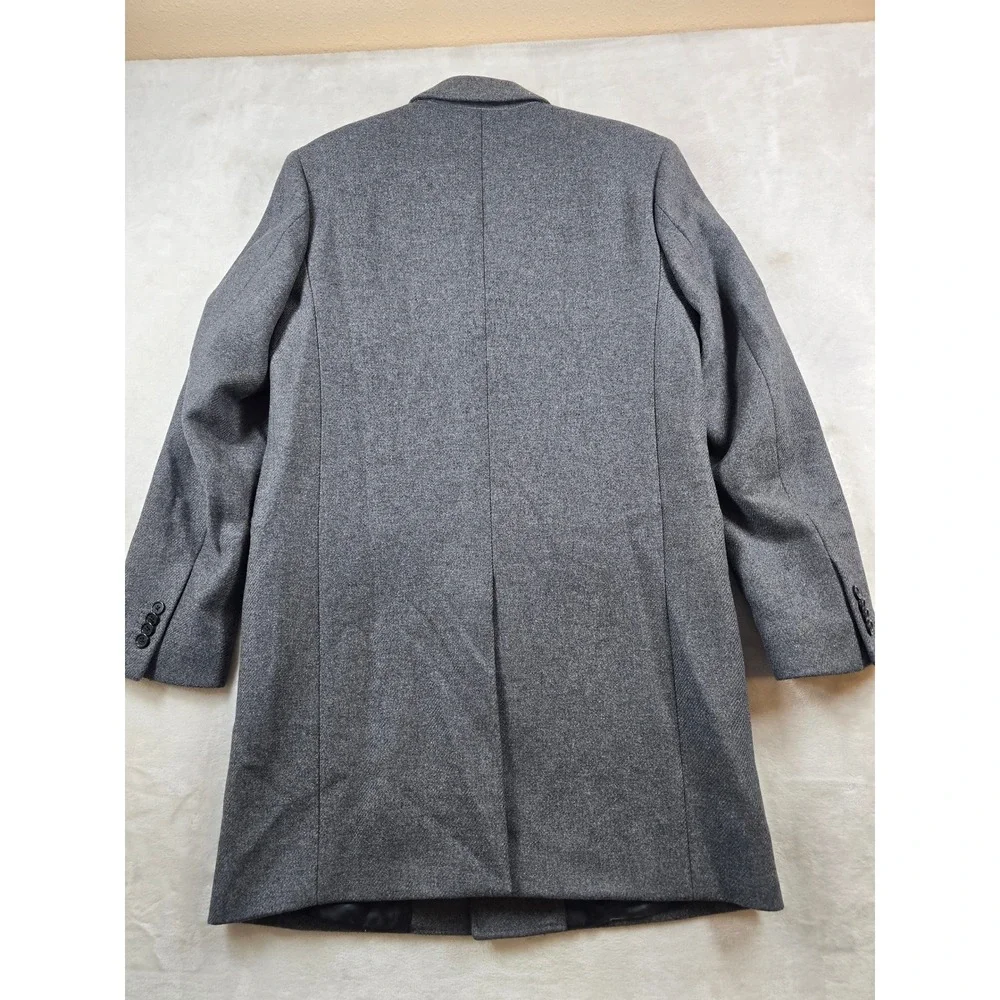 Banana Republic Overcoat Mens Small Gray Wool Italian Fabric Mario Bellucci